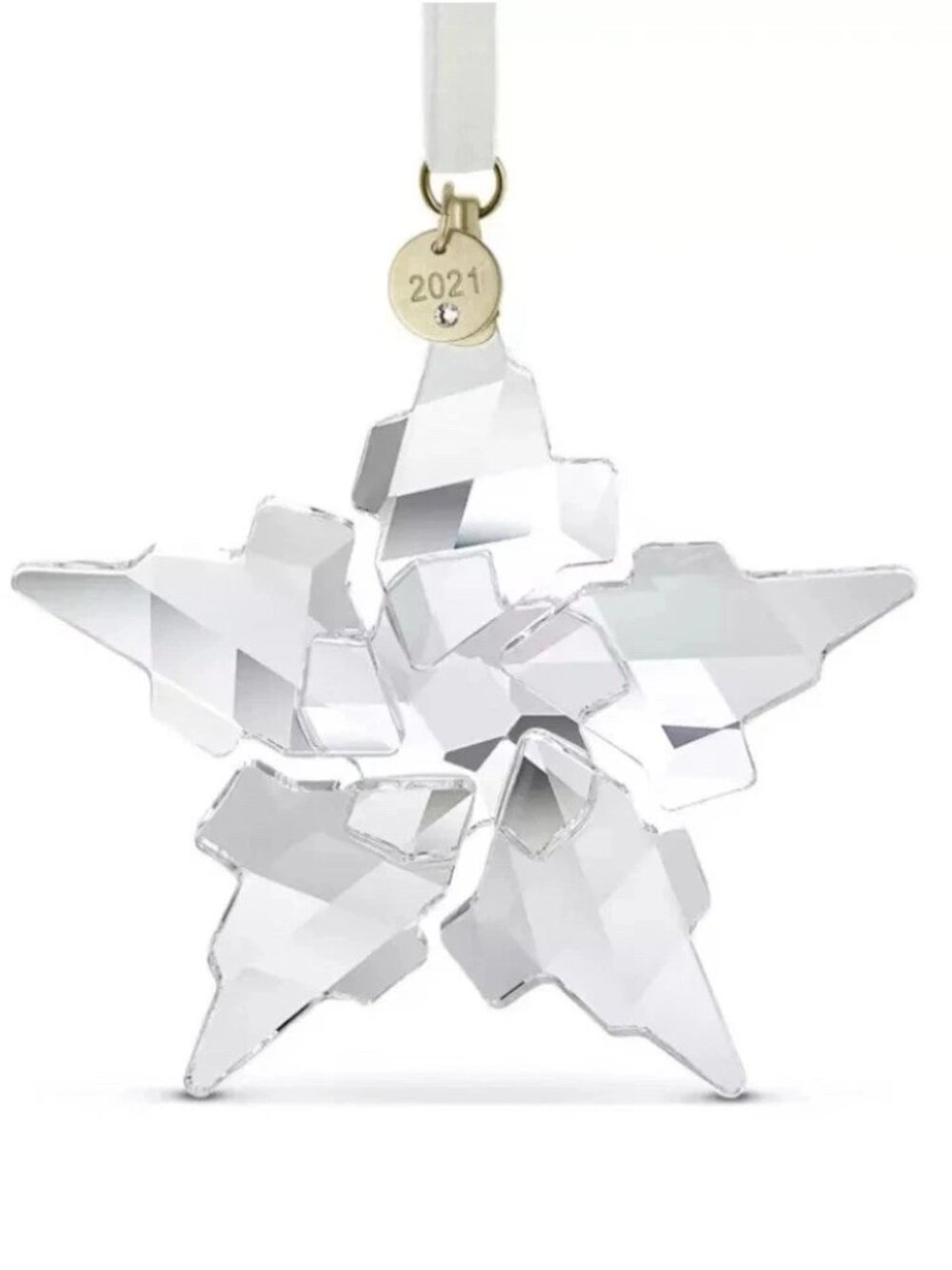 Swarovski Annual Edition 2021 Large Snowflake Crystal Clear Ornaments #5557796